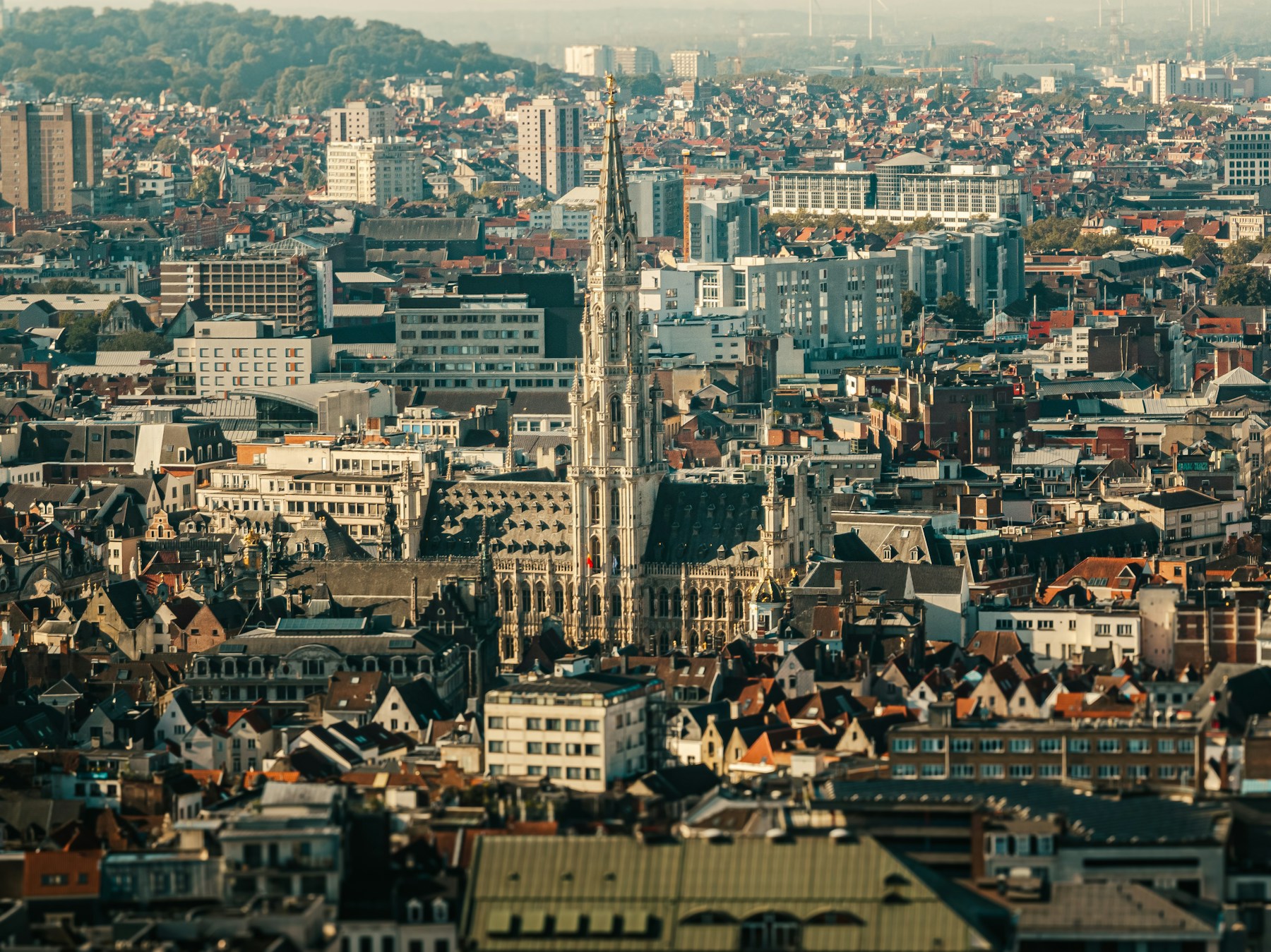 Vue aerienne urbaine de Bruxelles, Belgique